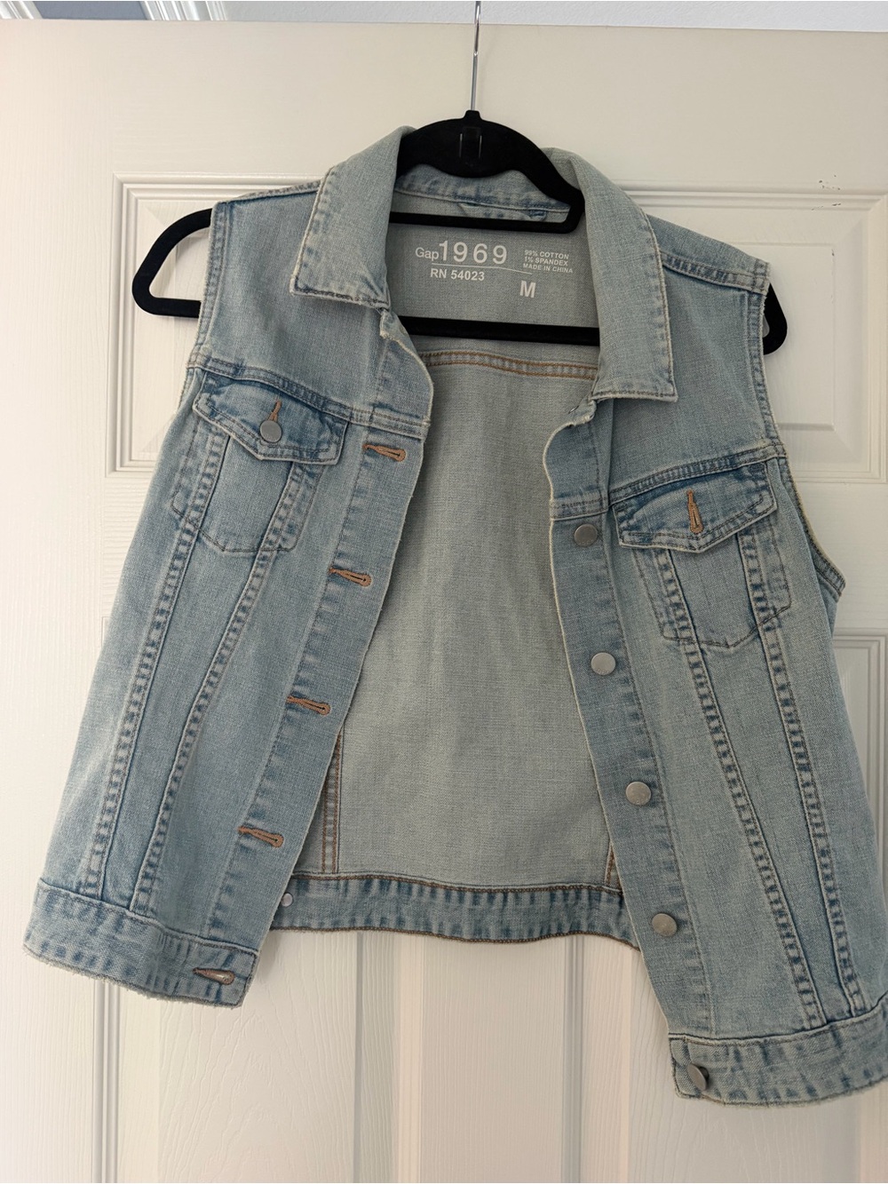Vintage GAP 1969 Light Wash Denim Vest - Size M